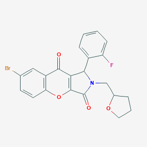molecular formula C22H17BrFNO4 B241853 7-Bromo-1-(2-fluorophenyl)-2-(tetrahydro-2-furanylmethyl)-1,2-dihydrochromeno[2,3-c]pyrrole-3,9-dione 