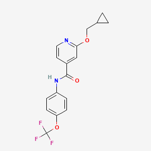 molecular formula C17H15F3N2O3 B2418537 2-(cyclopropylmethoxy)-N-(4-(trifluoromethoxy)phenyl)isonicotinamide CAS No. 2034244-60-3