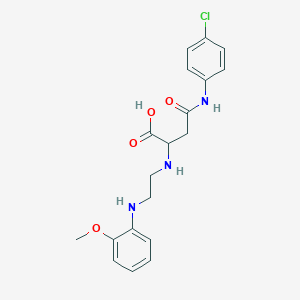 molecular formula C19H22ClN3O4 B2418538 4-((4-Chlorophenyl)amino)-2-((2-((2-methoxyphenyl)amino)ethyl)amino)-4-oxobutanoic acid CAS No. 1047998-41-3