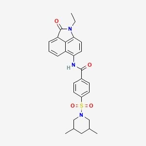 molecular formula C27H29N3O4S B2418549 4-((3,5-dimethylpiperidin-1-yl)sulfonyl)-N-(1-ethyl-2-oxo-1,2-dihydrobenzo[cd]indol-6-yl)benzamide CAS No. 391867-42-8