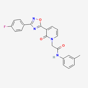 molecular formula C22H17FN4O3 B2418556 2-(3-(3-(4-fluorophenyl)-1,2,4-oxadiazol-5-yl)-2-oxopyridin-1(2H)-yl)-N-(m-tolyl)acetamide CAS No. 1251594-86-1