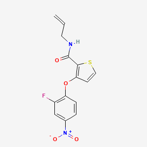 molecular formula C14H11FN2O4S B2418557 N-allyl-3-(2-fluoro-4-nitrophenoxy)-2-thiophenecarboxamide CAS No. 303152-58-1
