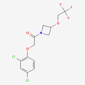 molecular formula C13H12Cl2F3NO3 B2418563 2-(2,4-Dichlorophenoxy)-1-(3-(2,2,2-trifluoroethoxy)azetidin-1-yl)ethanone CAS No. 2034590-50-4