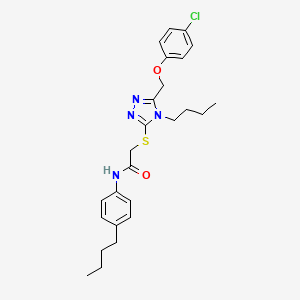 molecular formula C25H31ClN4O2S B2418571 2-({4-butyl-5-[(4-chlorophenoxy)methyl]-4H-1,2,4-triazol-3-yl}sulfanyl)-N-(4-butylphenyl)acetamide CAS No. 720667-82-3