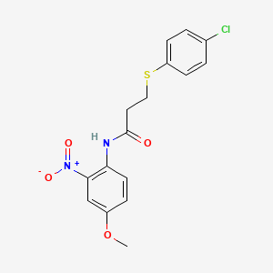 3-((4-chlorophenyl)thio)-N-(4-methoxy-2-nitrophenyl)propanamide