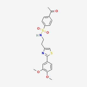 4-acetyl-N-(2-(2-(3,4-dimethoxyphenyl)thiazol-4-yl)ethyl)benzenesulfonamide