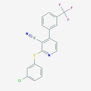 2-[(3-Chlorophenyl)sulfanyl]-4-[3-(trifluoromethyl)phenyl]nicotinonitrile
