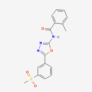 2-methyl-N-[5-(3-methylsulfonylphenyl)-1,3,4-oxadiazol-2-yl]benzamide