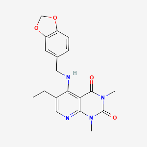 5-((benzo[d][1,3]dioxol-5-ylmethyl)amino)-6-ethyl-1,3-dimethylpyrido[2,3-d]pyrimidine-2,4(1H,3H)-dione