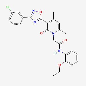 molecular formula C25H23ClN4O4 B2418621 2-(3-(3-(3-chlorophenyl)-1,2,4-oxadiazol-5-yl)-4,6-dimethyl-2-oxopyridin-1(2H)-yl)-N-(2-ethoxyphenyl)acetamide CAS No. 946301-87-7