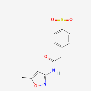 molecular formula C13H14N2O4S B2418624 N-(5-methylisoxazol-3-yl)-2-(4-(methylsulfonyl)phenyl)acetamide CAS No. 941971-69-3