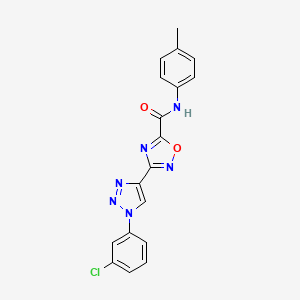 molecular formula C18H13ClN6O2 B2418626 3-[1-(3-chlorophenyl)-1H-1,2,3-triazol-4-yl]-N~5~-(4-methylphenyl)-1,2,4-oxadiazole-5-carboxamide CAS No. 1251625-48-5