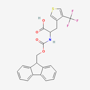 molecular formula C23H18F3NO4S B2418627 2-(9H-芴-9-基甲氧羰基氨基)-3-[4-(三氟甲基)噻吩-3-基]丙酸 CAS No. 2287261-02-1