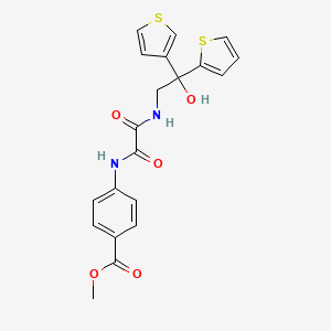 molecular formula C20H18N2O5S2 B2418628 4-(2-((2-羟基-2-(噻吩-2-基)-2-(噻吩-3-基)乙基)氨基)-2-氧代乙酰胺基)苯甲酸甲酯 CAS No. 2034329-41-2