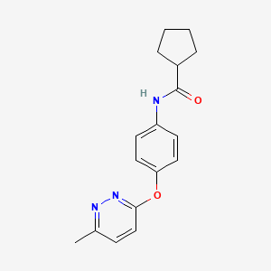 molecular formula C17H19N3O2 B2418629 N-(4-((6-methylpyridazin-3-yl)oxy)phenyl)cyclopentanecarboxamide CAS No. 1207020-37-8