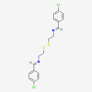 molecular formula C18H18Cl2N2S2 B2418633 1-(4-chlorophenyl)-N-[2-[2-[(4-chlorophenyl)methylideneamino]ethyldisulfanyl]ethyl]methanimine CAS No. 7739-00-6