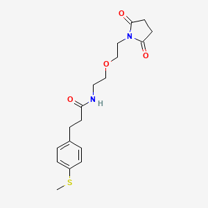 molecular formula C18H24N2O4S B2418634 N-(2-(2-(2,5-二氧代吡咯烷-1-基)乙氧基)乙基)-3-(4-(甲硫基)苯基)丙酰胺 CAS No. 2034568-43-7
