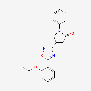 molecular formula C20H19N3O3 B2418635 4-[5-(2-Ethoxyphenyl)-1,2,4-oxadiazol-3-yl]-1-phenylpyrrolidin-2-one CAS No. 1171846-72-2