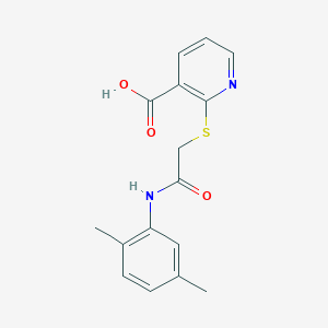 molecular formula C16H16N2O3S B2418666 2-((2-((2,5-二甲苯基)氨基)-2-氧代乙基)硫代)烟酸 CAS No. 460736-19-0