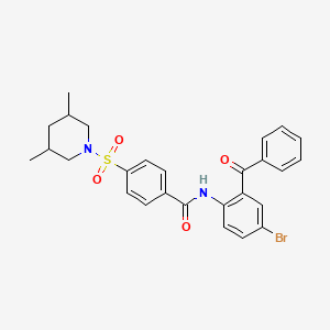 molecular formula C27H27BrN2O4S B2418676 N-(2-benzoyl-4-bromophenyl)-4-((3,5-dimethylpiperidin-1-yl)sulfonyl)benzamide CAS No. 329903-21-1