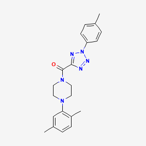 molecular formula C21H24N6O B2418677 (4-(2,5-dimethylphenyl)piperazin-1-yl)(2-(p-tolyl)-2H-tetrazol-5-yl)methanone CAS No. 1396713-14-6