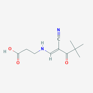 molecular formula C11H16N2O3 B2418678 3-[((1E)-2-cyano-4,4-dimethyl-3-oxopent-1-enyl)amino]propanoic acid CAS No. 1047724-26-4