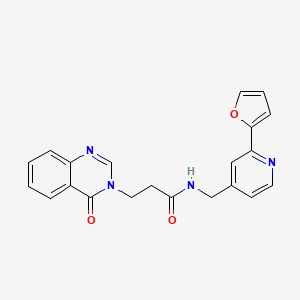 molecular formula C21H18N4O3 B2418684 N-((2-(furan-2-yl)pyridin-4-yl)methyl)-3-(4-oxoquinazolin-3(4H)-yl)propanamide CAS No. 2034593-65-0
