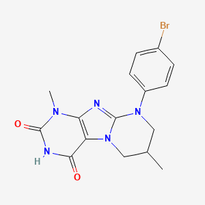 9-(4-bromophenyl)-1,7-dimethyl-6,7,8,9-tetrahydropyrimido[2,1-f]purine-2,4(1H,3H)-dione