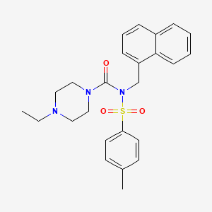 molecular formula C25H29N3O3S B2418686 4-ethyl-N-(naphthalen-1-ylmethyl)-N-tosylpiperazine-1-carboxamide CAS No. 899745-04-1