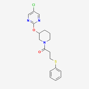 molecular formula C18H20ClN3O2S B2418697 1-(3-((5-氯嘧啶-2-基)氧代)哌啶-1-基)-3-(苯硫基)丙-1-酮 CAS No. 2034632-99-8