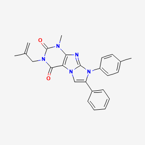 molecular formula C25H23N5O2 B2418703 1-methyl-3-(2-methylallyl)-7-phenyl-8-(p-tolyl)-1H-imidazo[2,1-f]purine-2,4(3H,8H)-dione CAS No. 896292-41-4