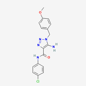 molecular formula C17H16ClN5O2 B2418709 5-amino-N-(4-chlorophenyl)-1-(4-methoxybenzyl)-1H-1,2,3-triazole-4-carboxamide CAS No. 663929-75-7