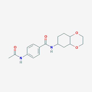 molecular formula C17H22N2O4 B2418710 4-アセチルアミノ-N-(オクタヒドロ-1,4-ベンゾジオキシン-6-イル)ベンゾアミド CAS No. 1902935-52-7