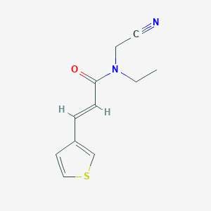 molecular formula C11H12N2OS B2418724 （E）-N-(氰基甲基)-N-乙基-3-噻吩-3-基丙-2-烯酰胺 CAS No. 1798423-98-9