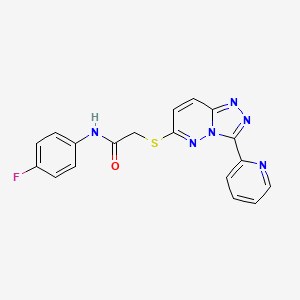 N-(4-fluorophenyl)-2-[(3-pyridin-2-yl-[1,2,4]triazolo[4,3-b]pyridazin-6-yl)sulfanyl]acetamide