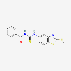 molecular formula C16H13N3OS3 B2418739 N-((2-(methylthio)benzo[d]thiazol-5-yl)carbamothioyl)benzamide CAS No. 476274-92-7
