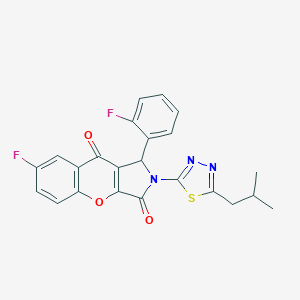molecular formula C23H17F2N3O3S B241874 7-Fluoro-1-(2-fluorophenyl)-2-(5-isobutyl-1,3,4-thiadiazol-2-yl)-1,2-dihydrochromeno[2,3-c]pyrrole-3,9-dione 