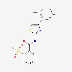 molecular formula C19H18N2O3S2 B2418748 N-(4-(2,5-二甲苯基)噻唑-2-基)-2-(甲基磺酰基)苯甲酰胺 CAS No. 896362-21-3