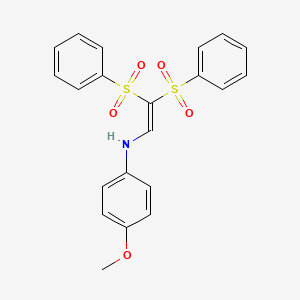 N-[2,2-bis(benzenesulfonyl)ethenyl]-4-methoxyaniline