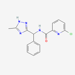 6-chloro-N-[(5-methyl-1H-1,2,4-triazol-3-yl)(phenyl)methyl]pyridine-2-carboxamide