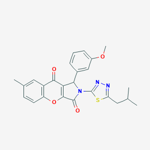 molecular formula C25H23N3O4S B241878 2-(5-Isobutyl-1,3,4-thiadiazol-2-yl)-1-(3-methoxyphenyl)-7-methyl-1,2-dihydrochromeno[2,3-c]pyrrole-3,9-dione 