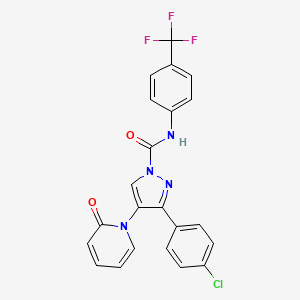 3-(4-chlorophenyl)-4-(2-oxopyridin-1-yl)-N-[4-(trifluoromethyl)phenyl]pyrazole-1-carboxamide