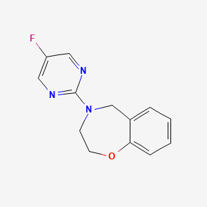 molecular formula C13H12FN3O B2418788 4-(5-Fluoropyrimidin-2-yl)-2,3,4,5-tetrahydrobenzo[f][1,4]oxazepine CAS No. 2034377-77-8