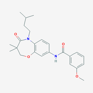 N-(5-isopentyl-3,3-dimethyl-4-oxo-2,3,4,5-tetrahydrobenzo[b][1,4]oxazepin-8-yl)-3-methoxybenzamide