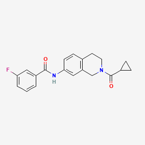 N-(2-(cyclopropanecarbonyl)-1,2,3,4-tetrahydroisoquinolin-7-yl)-3-fluorobenzamide