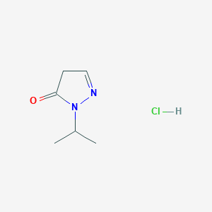 molecular formula C6H11ClN2O B2418811 1-(propan-2-yl)-4,5-dihydro-1H-pyrazol-5-one hydrochloride CAS No. 112858-05-6