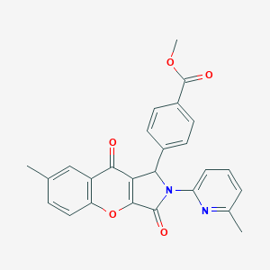 molecular formula C26H20N2O5 B241883 Methyl 4-[7-methyl-2-(6-methyl-2-pyridyl)-3,9-dioxo-1,2,3,9-tetrahydrochromeno[2,3-c]pyrrol-1-yl]benzoate 