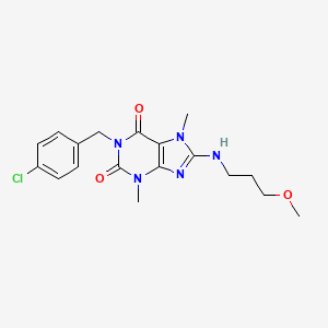 1-[(4-Chlorophenyl)methyl]-8-(3-methoxypropylamino)-3,7-dimethylpurine-2,6-dione