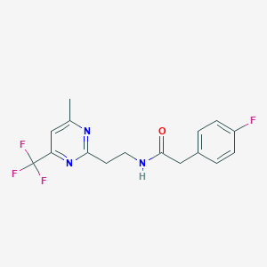 2-(4-fluorophenyl)-N-(2-(4-methyl-6-(trifluoromethyl)pyrimidin-2-yl)ethyl)acetamide