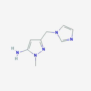 molecular formula C8H11N5 B2418845 3-(1H-imidazol-1-ylmethyl)-1-methyl-1H-pyrazol-5-amine CAS No. 1855951-80-2